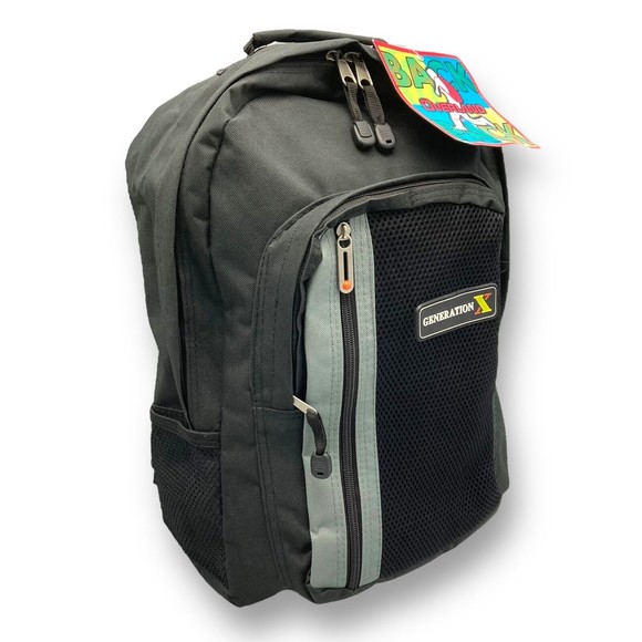OVERLAND GENERATION X GADGET READY BACKPACK BOOKBAG SCHOOL LUNCH Black/Gray NWT - Picture 2 of 7